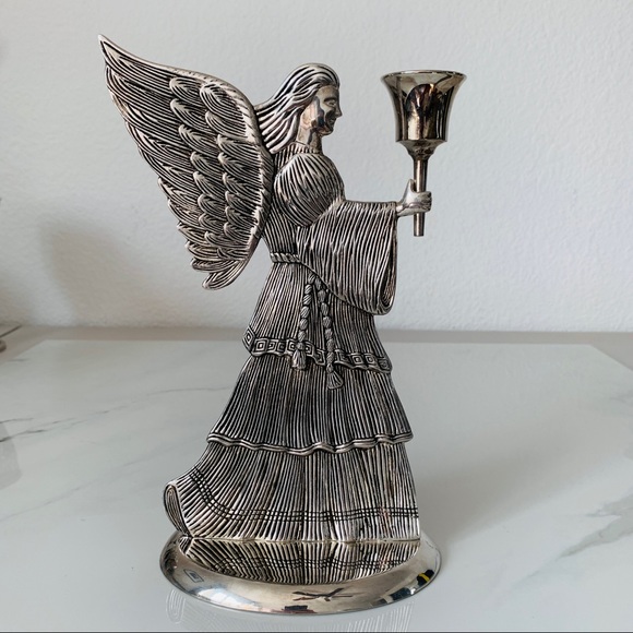1994 Silver Plated Angel Candle Holder